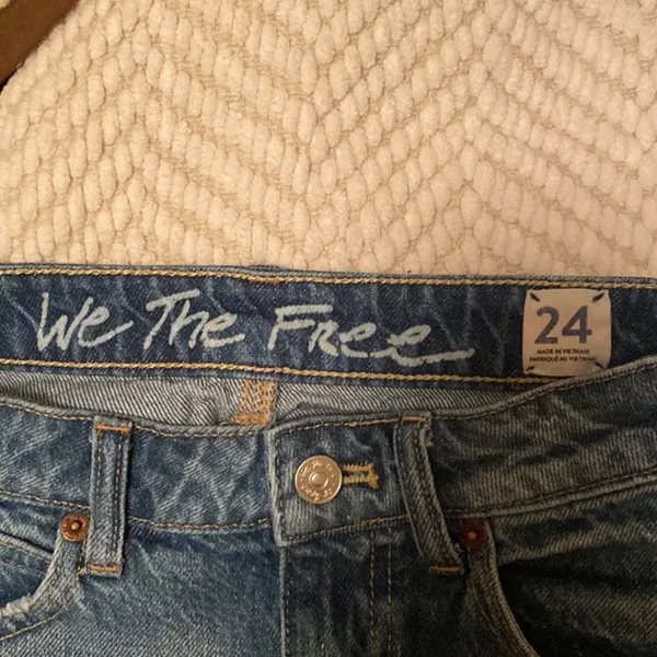 We The Free (Free People) Frayed Bailey Denim Mini Skirt - Image 3
