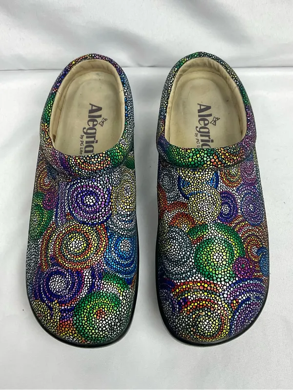 Alegria Kayla Bullseye Mule Clog Sz 38/8 Kay Rainbow Comfort Shoes - Image 9