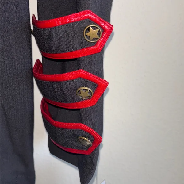 Punk Rave Red and Black Military Dress Size‎ Medium - Image 3
