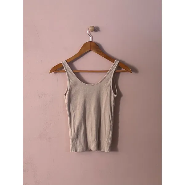 Forever 21 Tan Henley Tank Top Size S - Image 2