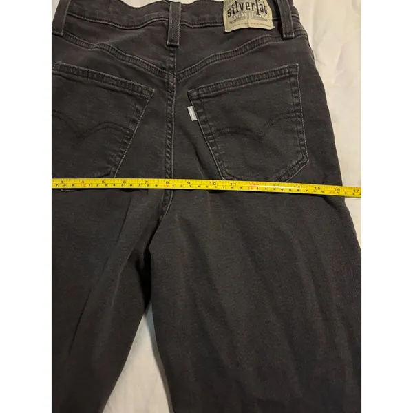 Levi's SilverTab Mom Jeans Black High Rise Tapered Women's W26 L27 26x27 - Image 11