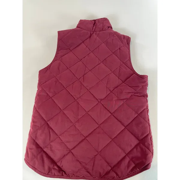 Blue Rain Vest Size S Burgundy Quilted Puffer Gold Hardware High Low Hem NWT - Image 6