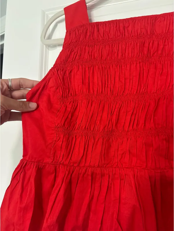 J.Crew Red Cotton Scrunch Blouse - Image 8