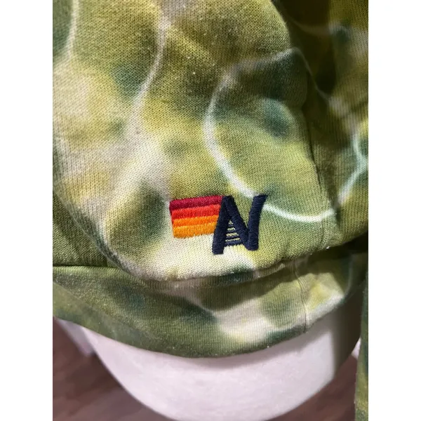 Aviator Nation Green Tie Dye Smiley Face Sweatshirt XS Made in USA Pullover - Image 2
