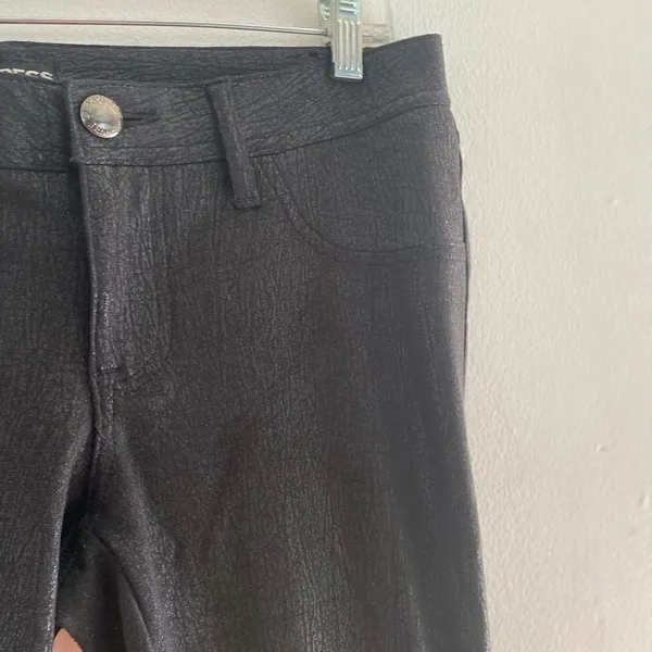 Express Faux Leather Coated Skinny Ankle Zip Pants Black Size Medium - Image 11