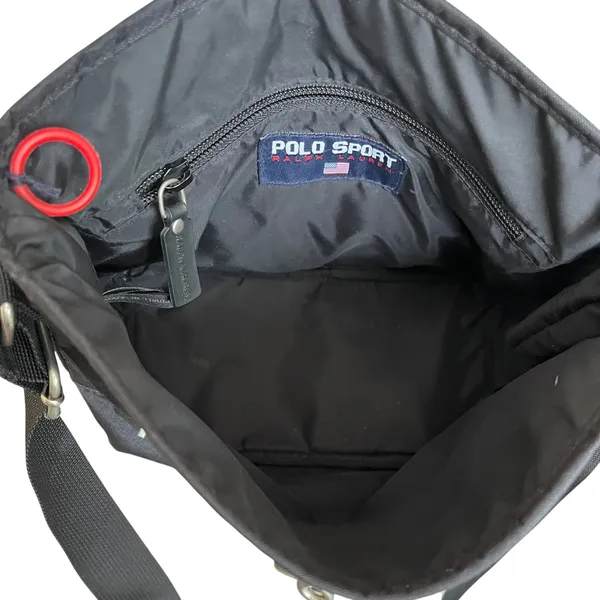 Polo Sport Ralph Lauren Vintage Black Nylon Unisex Messenger Bag Crossbody - Image 4