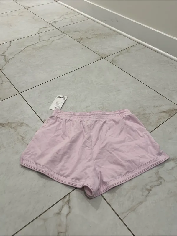 NWT Athleta Ballet Pink Airy Cotton Terry Shortie Shorts Size Medium $59 - Image 5