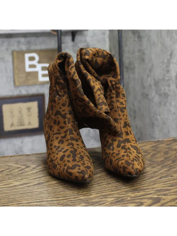 A New Day Womens Justice Boots Animal Print Mid-Calf Light Brown Cheetah 6.5M - Image 4