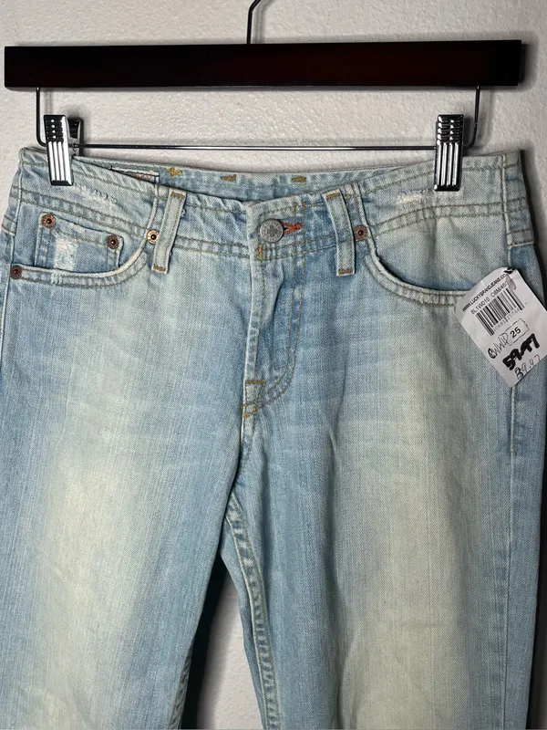 NEW Lucky Brand Embroidered Pockets Low Rise Fleur Wonder Crop Capri Pants - Image 3
