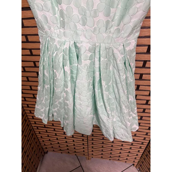Pink Tartan Mint Floral Embossed Dress‎ Size 10 - Image 4