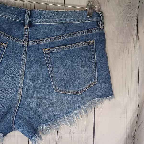 We The Free Blue Jean Shorts Distressed Frayed Hem - Image 8