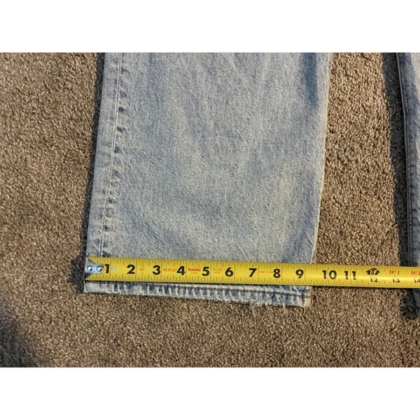 American Eagle High Rise Distressed Straight Jeans Light Wash No Tags Waist 32 - Image 5