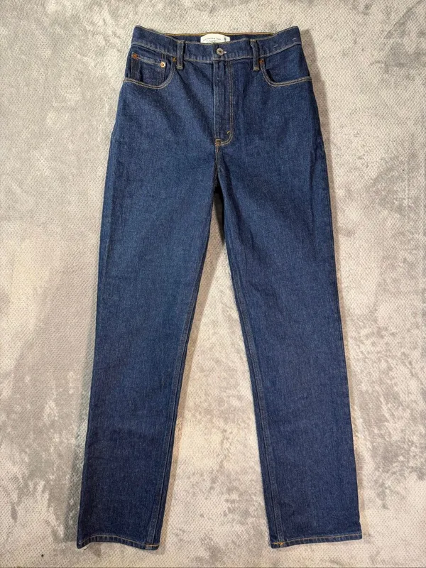 Abercrombie & Fitch 90s Straight Ultra High Rise Jeans Size 26/2R Dark Wash NEW - Image 4