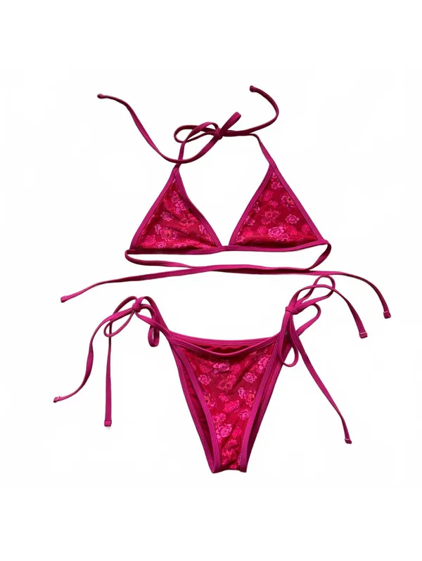 Blackbough Swim Bikini Flowerbomb Quinn Triangle Top Kiana Bottom Women's Small - Image 2
