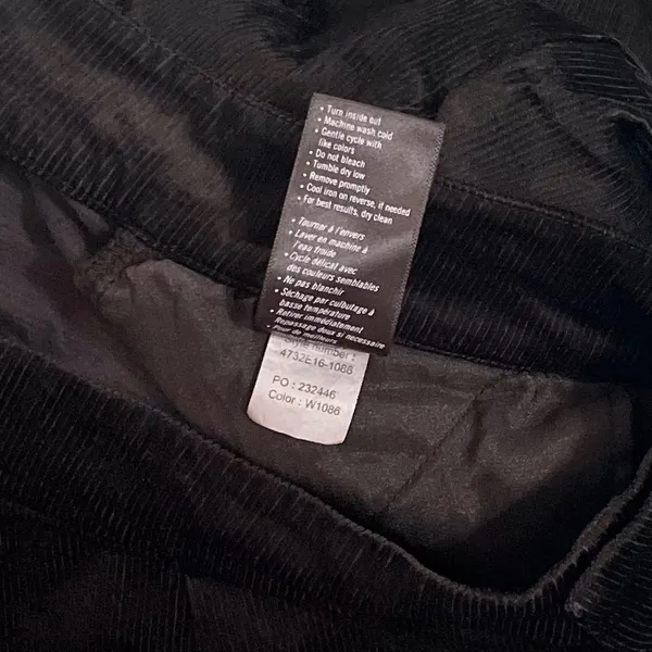 PAIGE Tinesha Corduroy Wide Leg High Rise Pants Solid Black Stretch Size 10 - Image 14