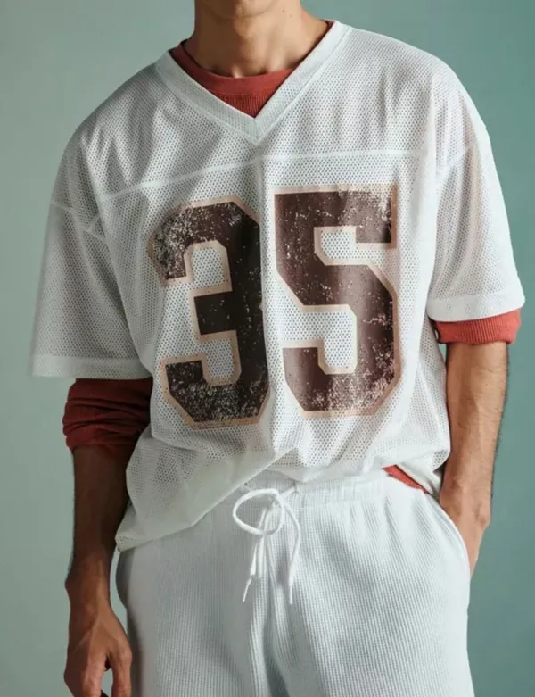 White Urban Outfitters Jersey Size L - Image 4