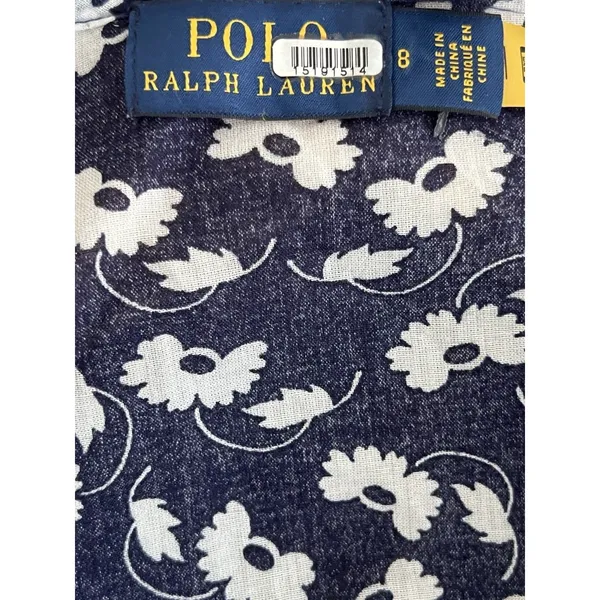 Polo Ralph Lauren Blue Floral Blouse Size 8 - Image 8