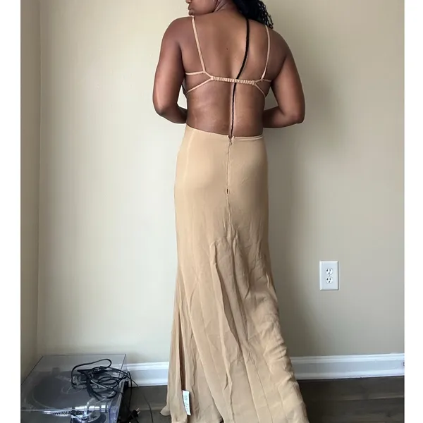ASOS Tan Strappy Maxi Dress Size 8 - Image 4