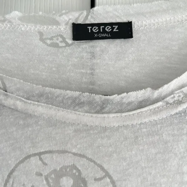 Terez White Skull Sheer Long Sleeve Women’s Top - Image 3