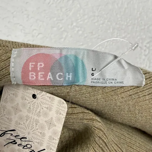 Free People FP Beach Daniela Low Back Sweater Dress Green Clay Size Large NWT - Image 5
