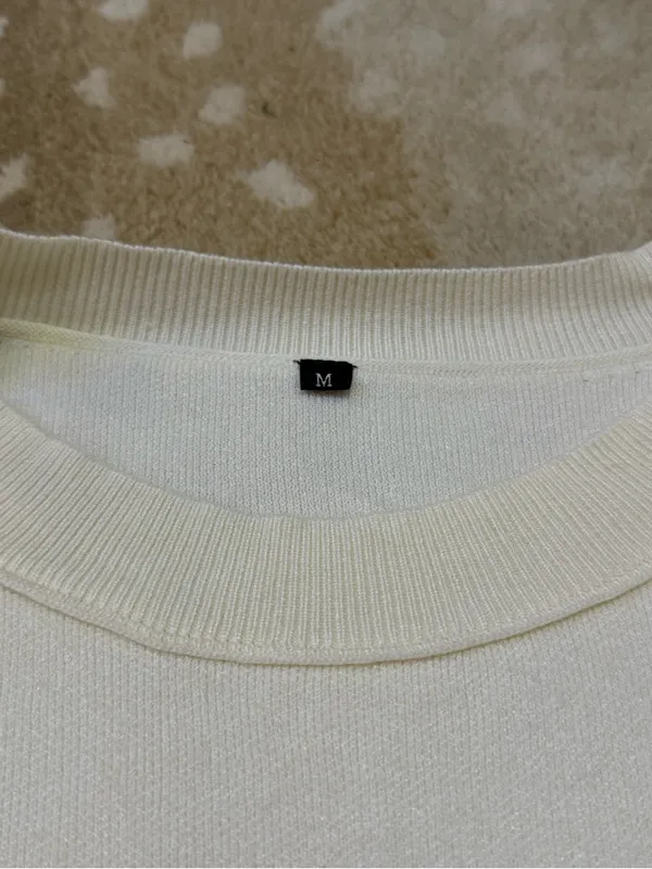 Black Ivory Striped Breton Knit Sweater Women’s M Oversized Crewneck - Image 6