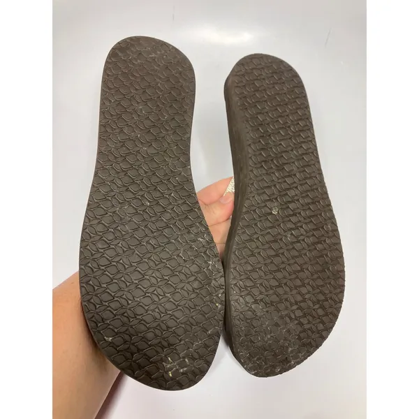 Reef Flip Flops Women 11 Brown Excellent Metallic Snakeskin Cushion Sandals - Image 6