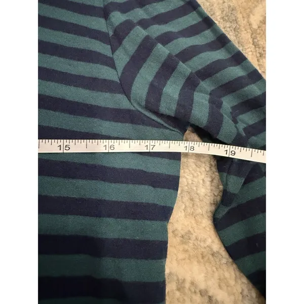 FAHERTY Turtleneck Top Green Navy Stripe Sz Small NEW - Image 7