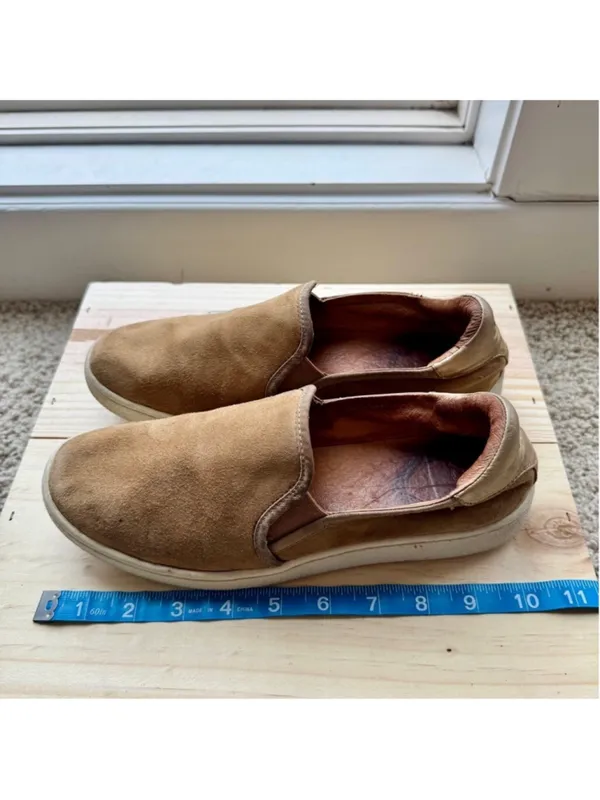 Women's UGG Cas Suede Sneakers Slip-On Shoes Size 8 Brown & Gold Leather - Image 7