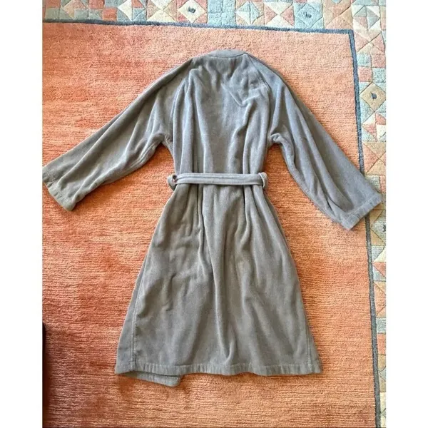 Lacoste Gray Terry Cloth Robe 100% Cotton Unisex Cozy Bathrobe XL - Image 7
