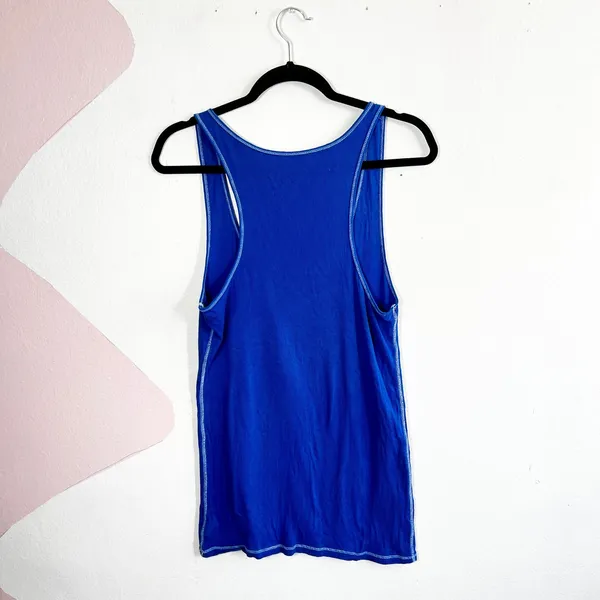 Abercrombie & Fitch Tank Top Womens‎ XL Blue Ribbed Y2K Long Fitted - Image 3