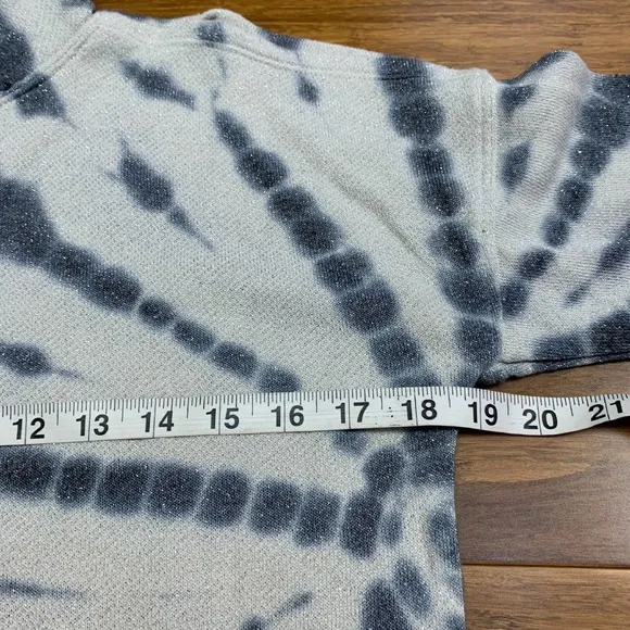 Democracy Tie Dye Pullover Womens XS Blue Metallic Mock Neck Long‎ Sleeve Top - Image 8