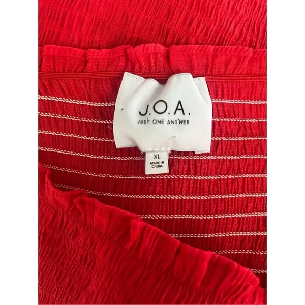 J.O.A. Red Just One Answer Smocked 3/4 Sleeve Mini Dress XL‎ - Image 3
