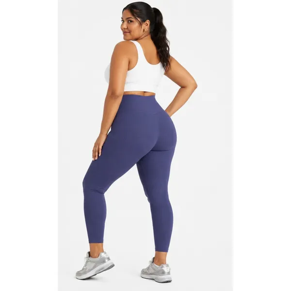 Avia Womens Leggings XL Peri Blue Waffle High Rise Compression Active Yoga Gym - Image 4