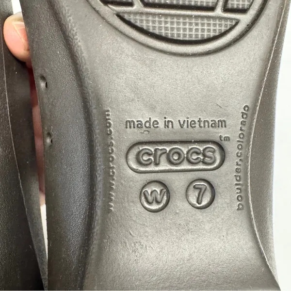 Crocs Gianna Chain Link Ballet Flats‎ Women’s Slip On Shoes Size 7 Brown - Image 6