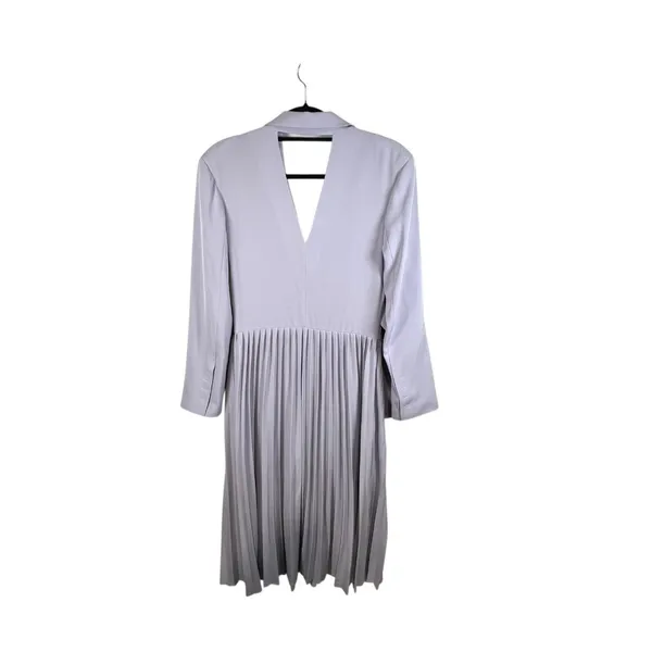 Front Row Shop Purple Pleated Maxi Dress‎ Women's Size 36 Cut Out Back Business - Image 3