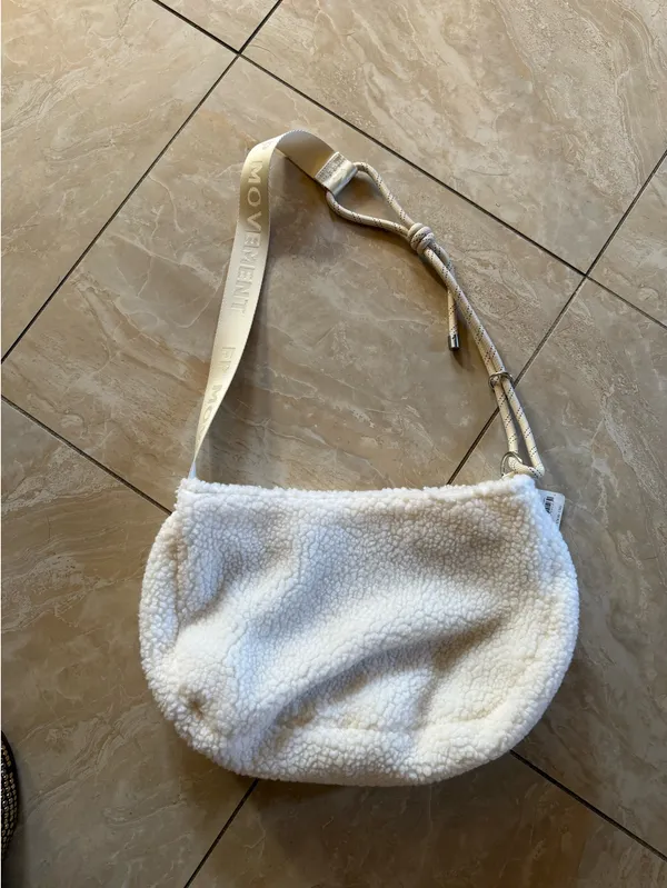 Free People Movement Slopes Cream Sherpa Sling Bag - Image 3