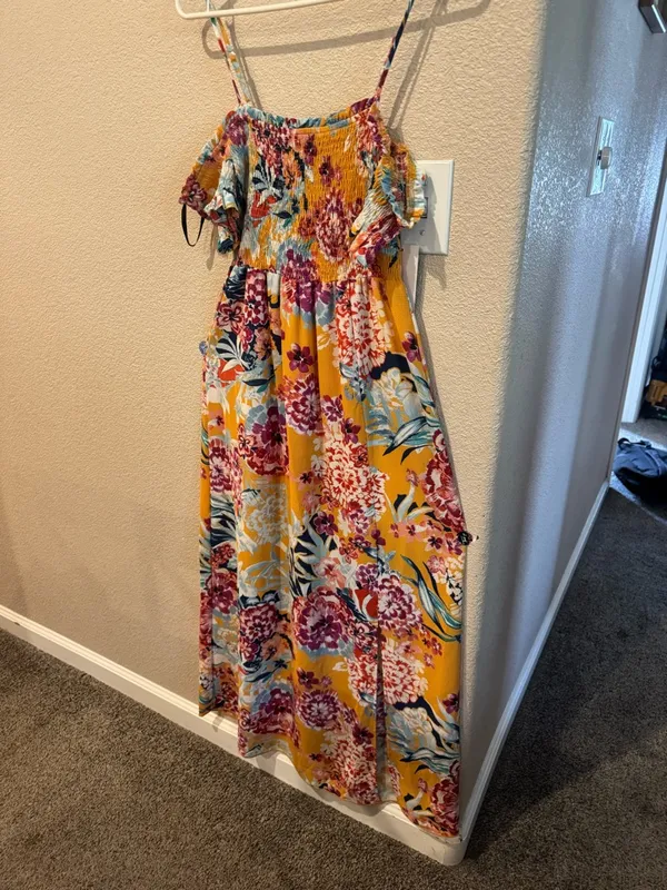 Enfocus Studio Mustard Floral Off-Shoulder Maxi Dress - Image 6