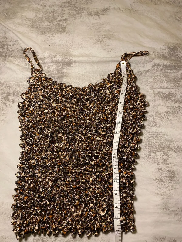 Y2K Brown Leopard Textured Stretch Camisole Size undefined - Image 7