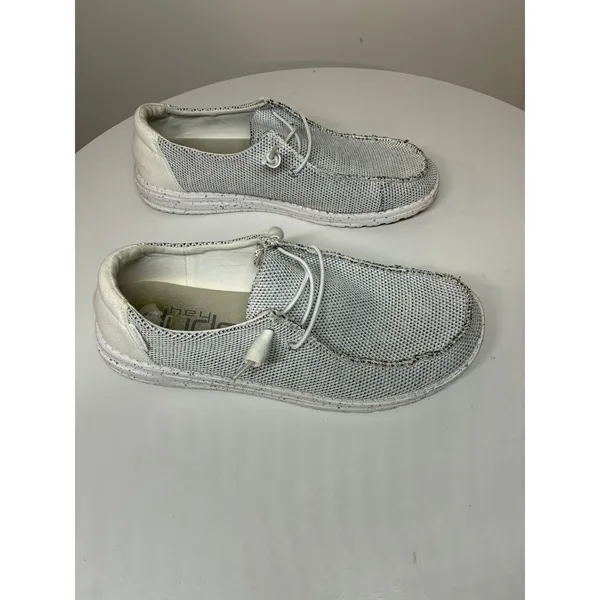 the HEYDUDE Women's Wendy Sox slip-on shoes in stone white 9 Comfy Casual - Image 3