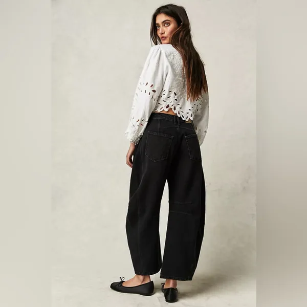 Free people Good Luck Mid-Rise Barrel Jeans - Image 3