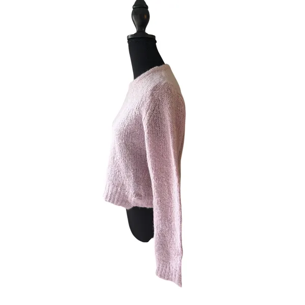 A.L.C. Alpaca Blend Sweater Small Petite Lavender Purple Cropped - Image 5
