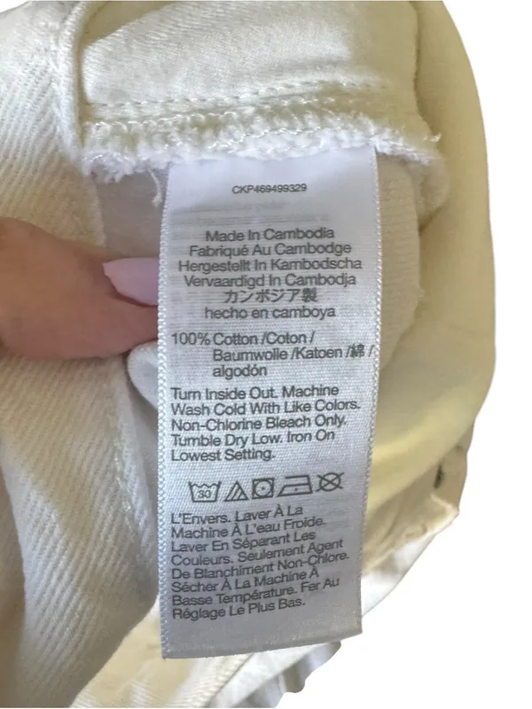 Madewell - Baggy Straight Jeans High Rise White 100% Cotton Sz 28 Tall - Image 7