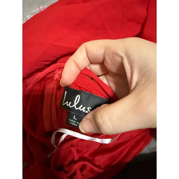 NWT Lulus Size Large Super Starlet‎ Red Lace-Up Maxi Dress Open Back Sexy - Image 7