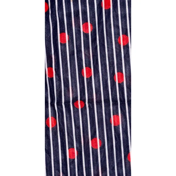 Vintage Navy Striped Polka Dot Dress Bow Neck Midi Dress Retro Sleeveless Red ML - Image 5