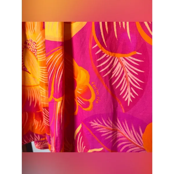 Farm Rio Summer Garden Mini Dress Tropical Vibrant Pink - Image 7