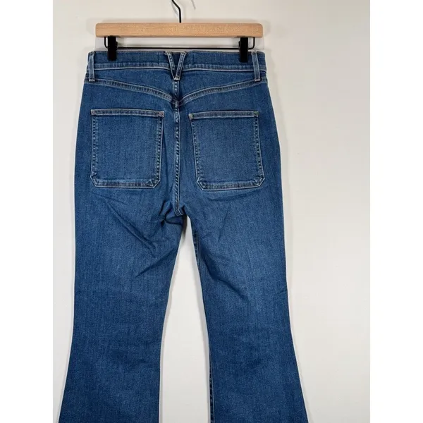 VERONICA BEARD Womens Jeans Blue Denim Carson Ankle Flare High Rise Size 30 - Image 10