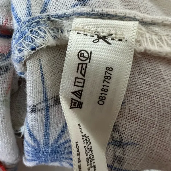 By Anthropologie Linen Blend Top MEDIUM Oversized Bohemian Button Printed Hippie - Image 12