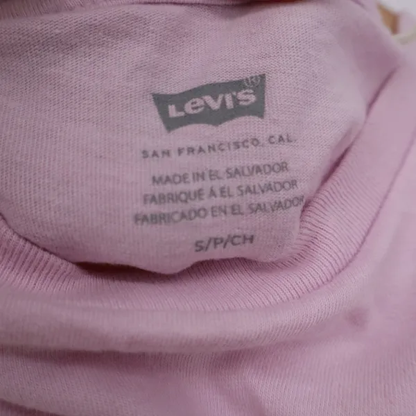 Levis Womens Batwing Logo Graphic T-Shirt Pink Short Sleeve Crew Neck Small - Image 2