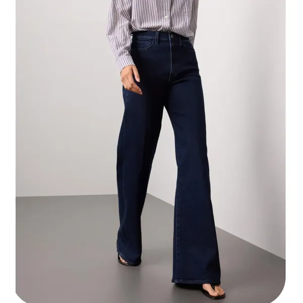 Joe's Jeans Wide Leg Jeans Size 30 Dark Wash Long Cotton Business Casual $200 - Image 3