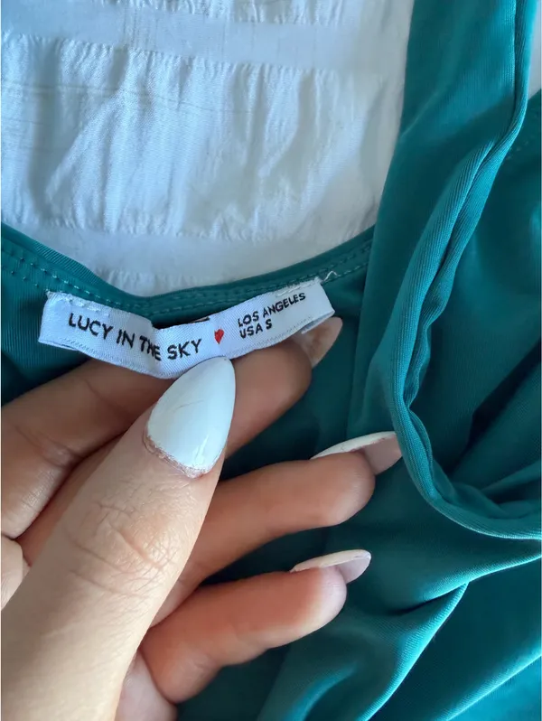 Lucy in the Sky teal square neck bodysuit - Image 3
